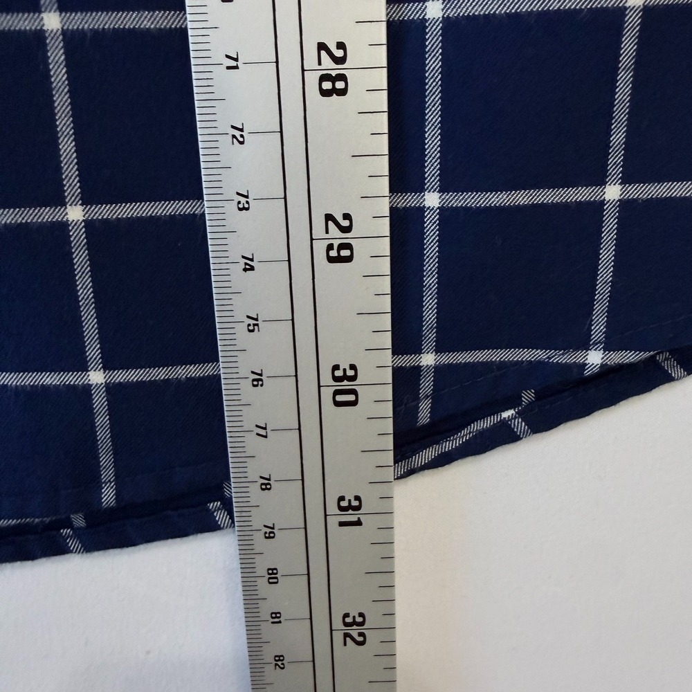 Lands‎ End Mens XL No Iron Twill Shirt Navy White Windowpane Traditional Fit - Picture 6 of 7